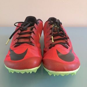Nike Zoom Men Racing Sprint Cleats Orange/Red New